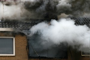 Smoke damaged house