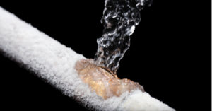 frozen and burst water pipes